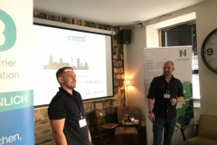 Juli 2019 - Research plus München: Mitorganisatoren Sebastian Stahlhofen und Florian Tress (beide Norstat)