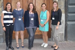 September 2019 - Research plus in Mannheim: Birgit Bujard (DGOF), Mareike Oehrl (Q | Agentur für Forschung/DMW), Alena-Kathrin Schnurr (Med. Fakultät Mannheim der Uni Heidelberg), Lydia Repke (GESIS – Leibniz-Institut für Sozialforschung) und Carina Walter (Boehringer Ingelheim Pharma)